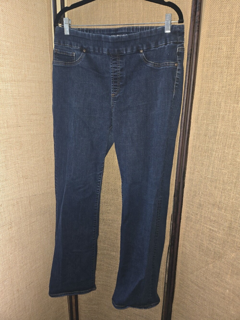 Women's Chicos Dark Blue Women's Pull-On Slim Boot Cut Jeans 12R/2R
